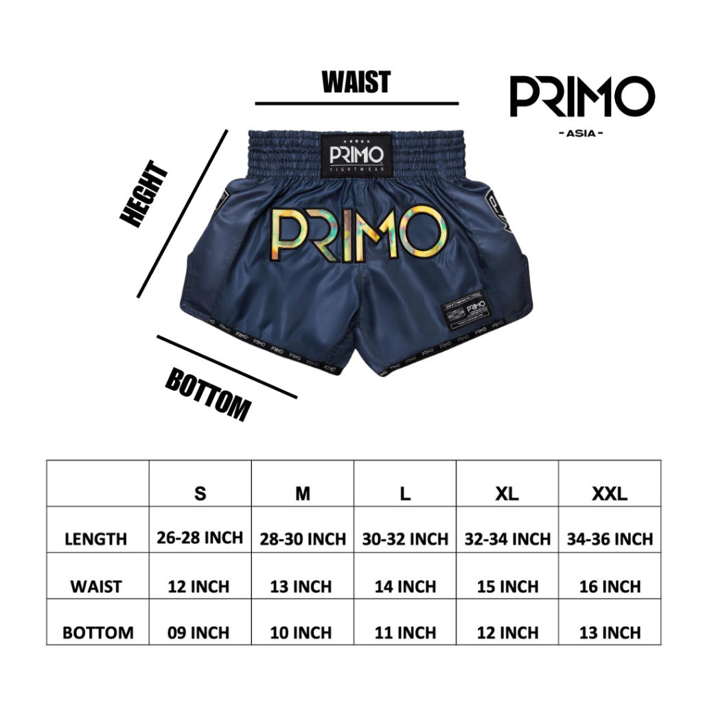 PRIMO Muay Thai Shorts - Hologram Series - Valor Grey