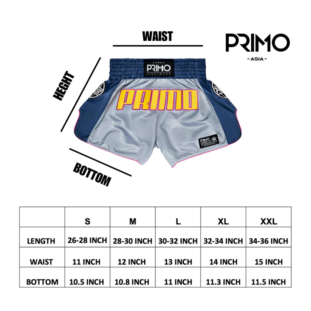 PRIMO Trinity Series Microfiber Muay Thai Shorts - Grey